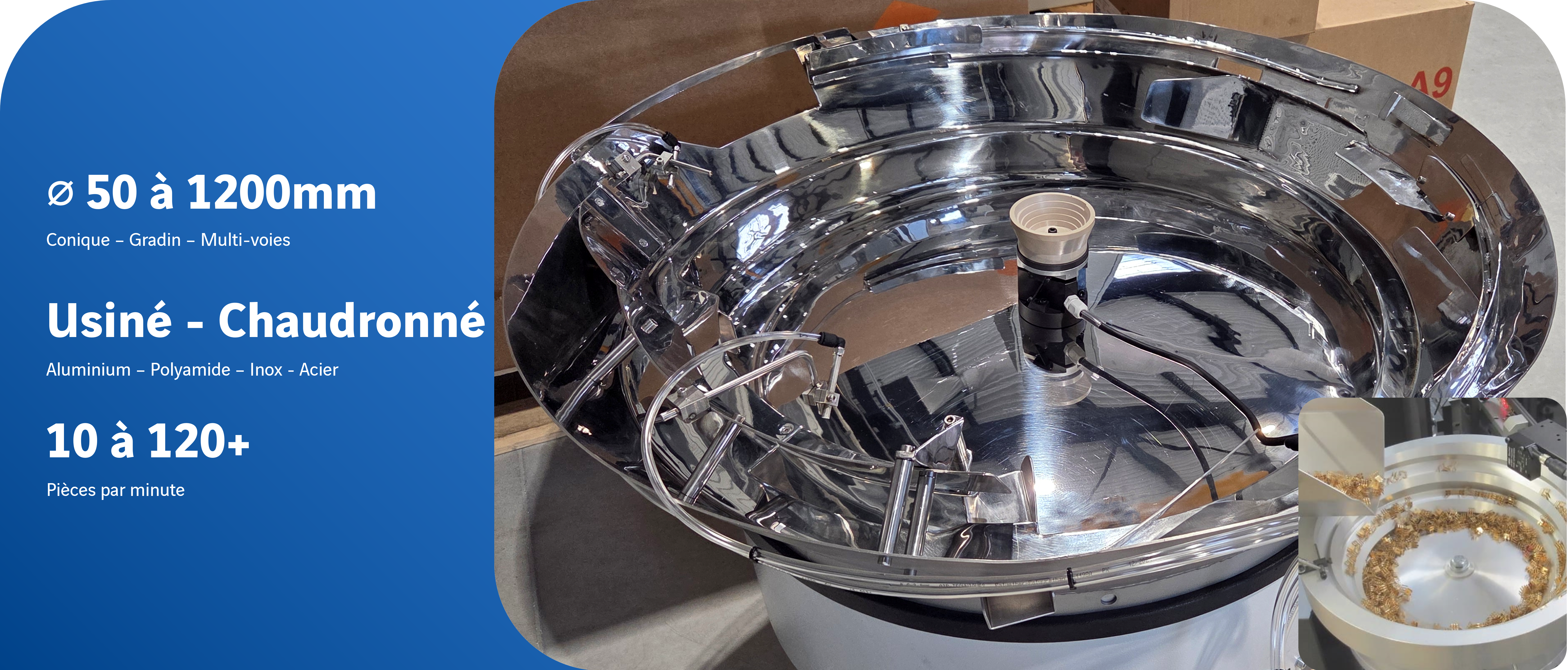 Bol vibrant de distribution de composants